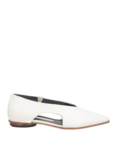 Malloni Woman Ballet Flats Ivory Size 6 Soft Leather In White