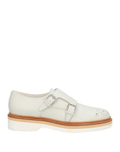 Santoni Woman Loafers Light Grey Size 8 Soft Leather In Grey