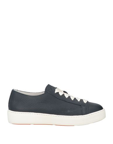Santoni Woman Sneakers Navy Size 5 Soft Leather In Navy