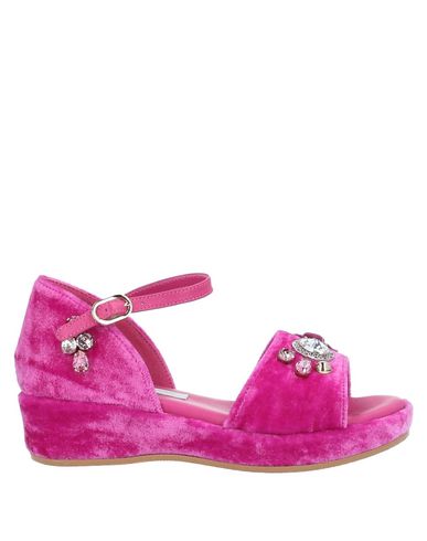 Dolce & Gabbana Babies'  Toddler Girl Sandals Fuchsia Size 9c Viscose, Silk, Lambskin In Pink