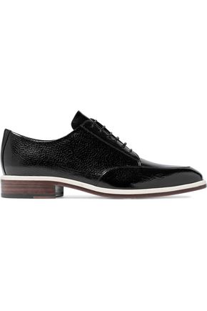 Lanvin Woman Textured-leather Brogues Black