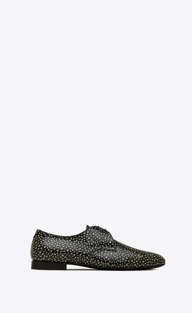 Smoking derby in patent leather with triangle print