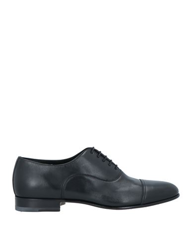 Santoni Man Lace-up Shoes Black Size 13 Soft Leather
