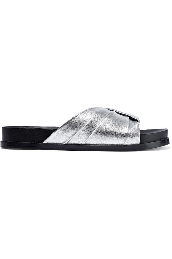 CC 26s  Sandals 70 White Gray Sheepskin Rhinestones 649512