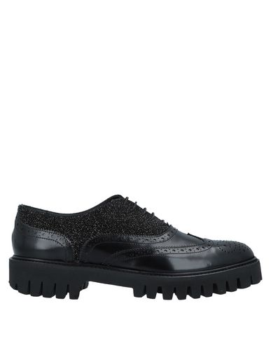 Woman Lace-up shoes Black Size 7 Soft Leather