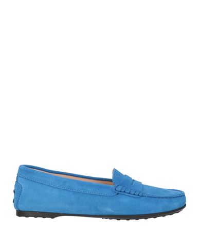 Shop Tod's Woman Loafers Azure Size 8 Soft Leather In Blue