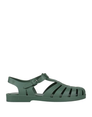 Melissa Woman Sandals Dark Green Size 8 Pvc - Polyvinyl Chloride