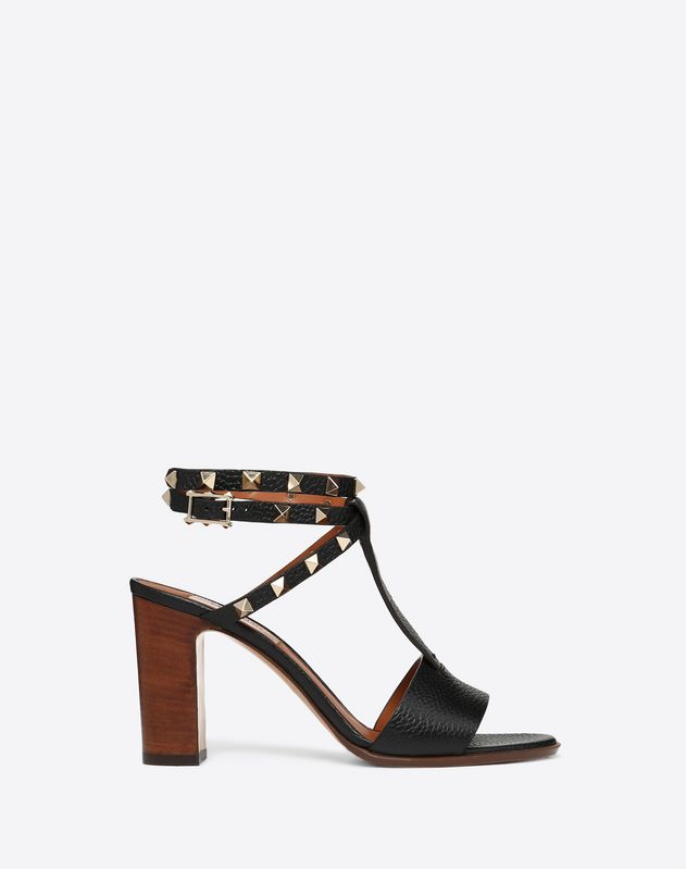 VALENTINO GARAVANI VALENTINO GARAVANI GRAINY LEATHER ANKLE STRAP SANDAL 85 MM