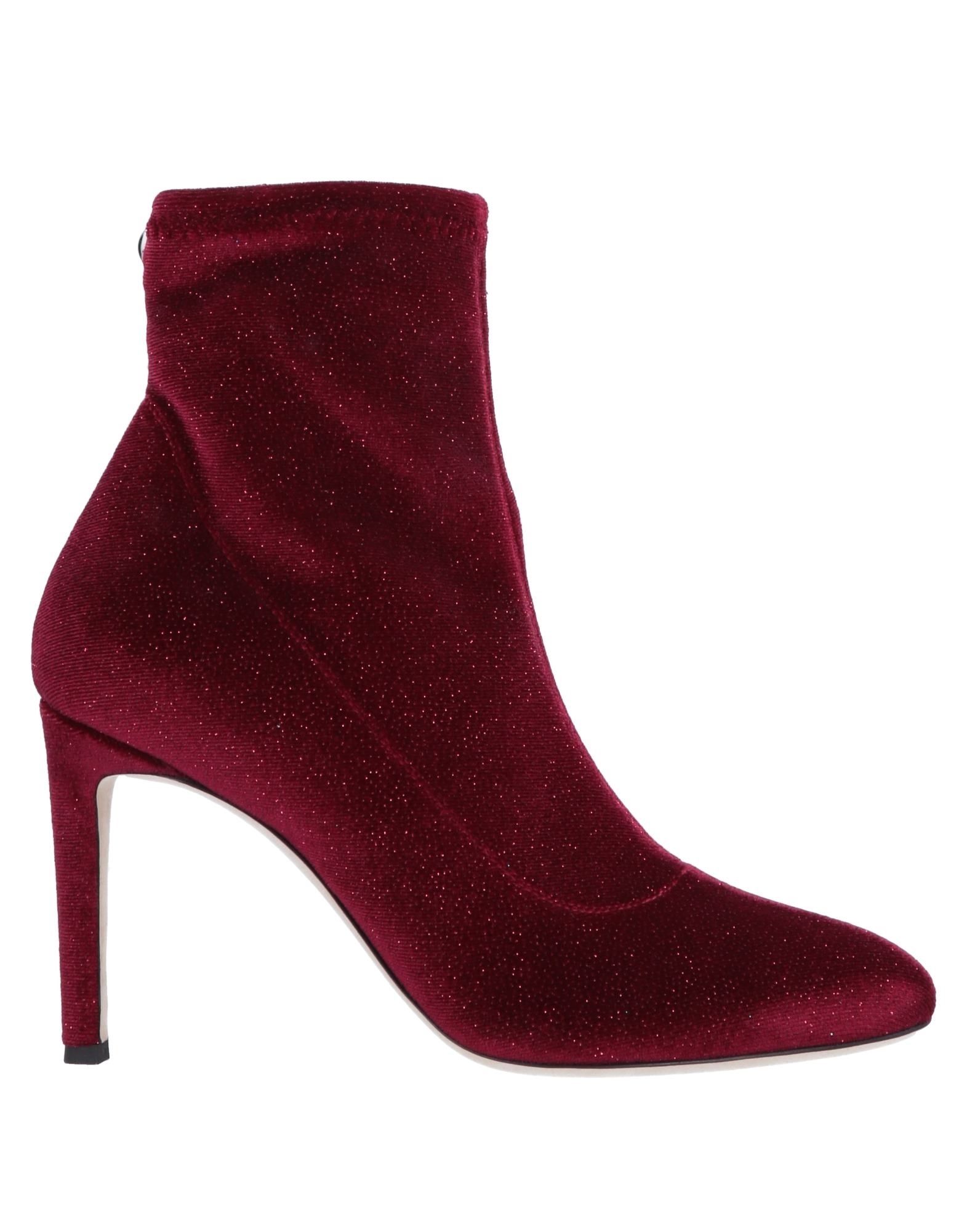 Shop Giuseppe Zanotti Woman Ankle Boots Burgundy Size 5 Textile Fibers In Red
