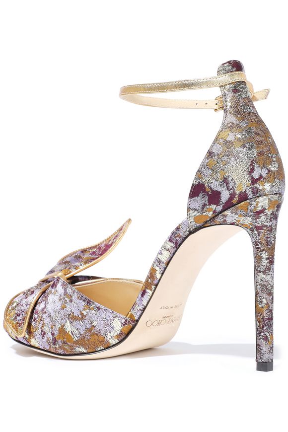 Karlotta 100 bow-embellished brocade sandals | JIMMY CHOO | Sale up to ...