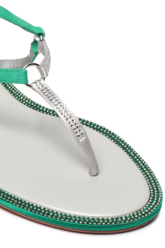 crystal embellished flat sandals
