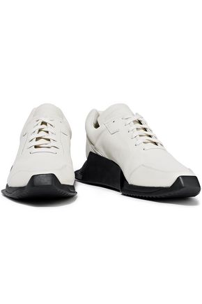 ADIDAS ORIGINALS RICK OWENS X ADIDAS WOMAN LEATHER SNEAKERS WHITE,3074457345620314624