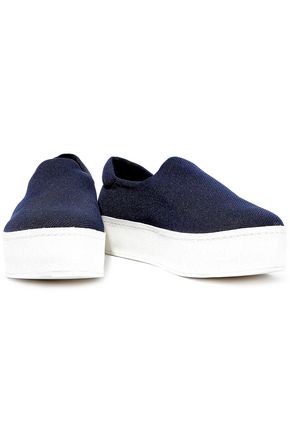 OPENING CEREMONY OPENING CEREMONY WOMAN CICI TWILL PLATFORM SLIP-ON SNEAKERS NAVY,3074457345620324717
