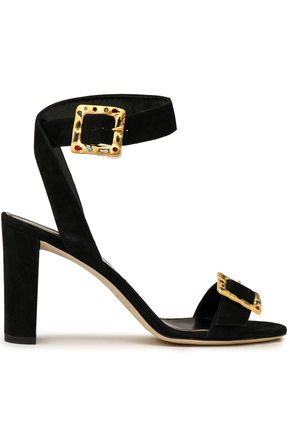JIMMY CHOO Buckled suede sandals