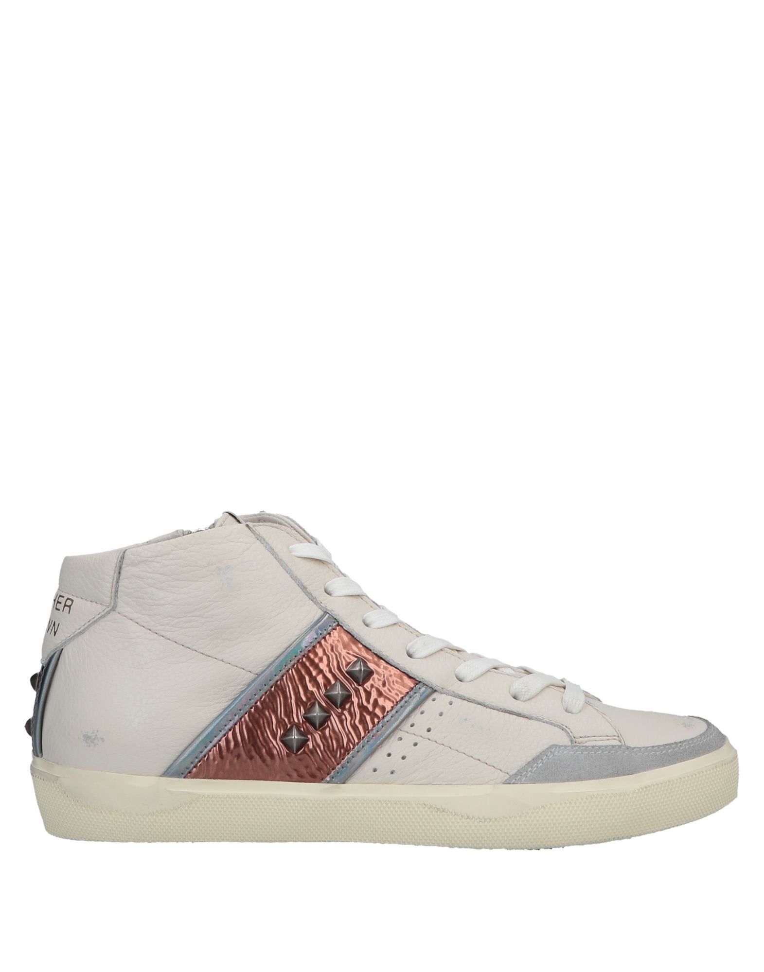 leather crown high top sneakers