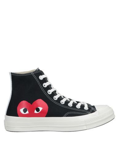 Converse X Comme Des Garçons Play Man Sneakers Black Size 11.5 Textile Fibers In Black