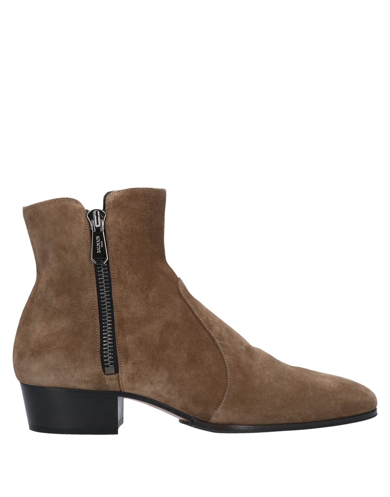 Balmain Ankle Boots In Dove Grey