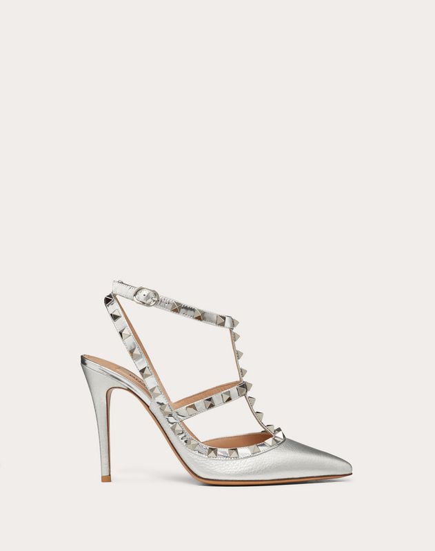silver valentino heels