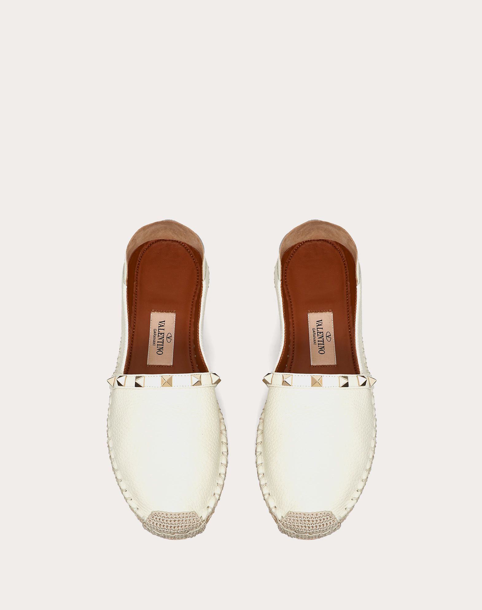 Rockstud雙粒面小牛皮帆布鞋