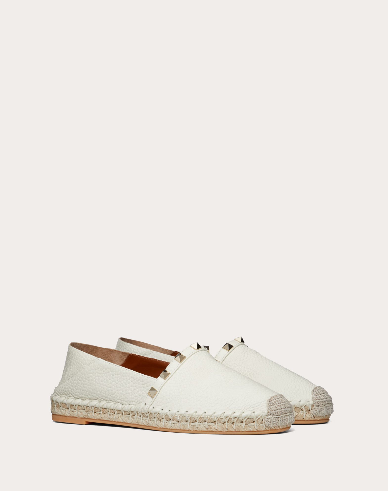 Rockstud雙粒面小牛皮帆布鞋