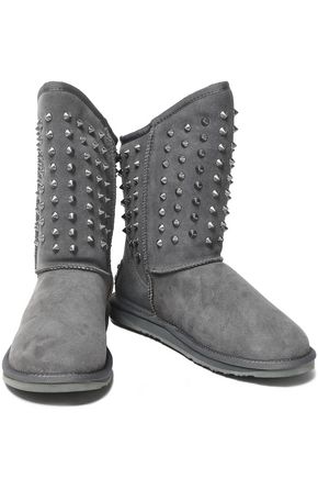 Australia Luxe Collective Woman Pistol Studded Shearling Boots Anthracite