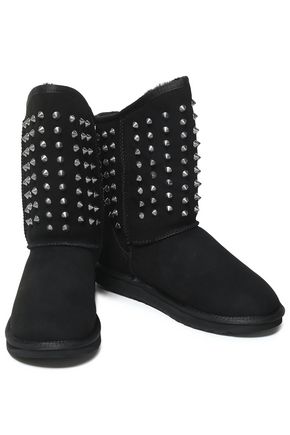 Australia Luxe Collective Woman Pistol Studded Shearling Boots Black