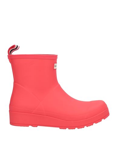 Hunter Woman Ankle Boots Red Size 7 Rubber In Red