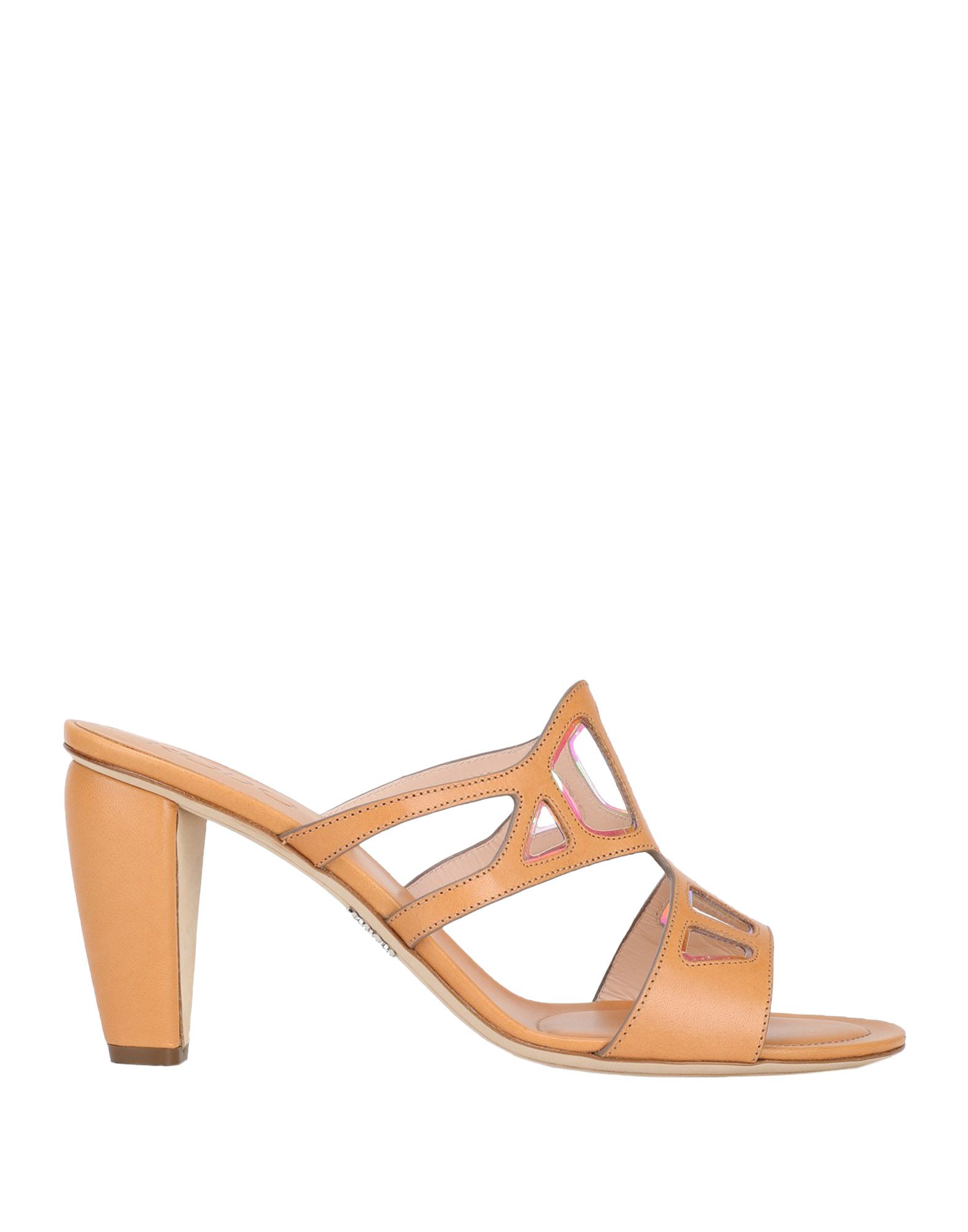 Shop Rodo Woman Sandals Tan Size 8 Calfskin, Pvc - Polyvinyl Chloride In Brown