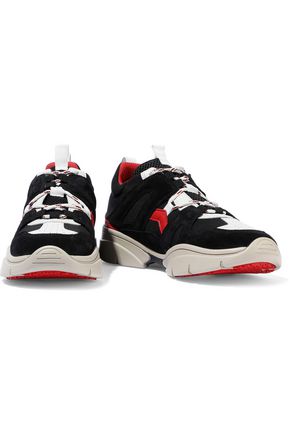 Isabel Marant Sneakers ISABEL MARANT WOMAN KINDSAY LEATHER, SUEDE AND NEOPRENE SNEAKERS BLACK
