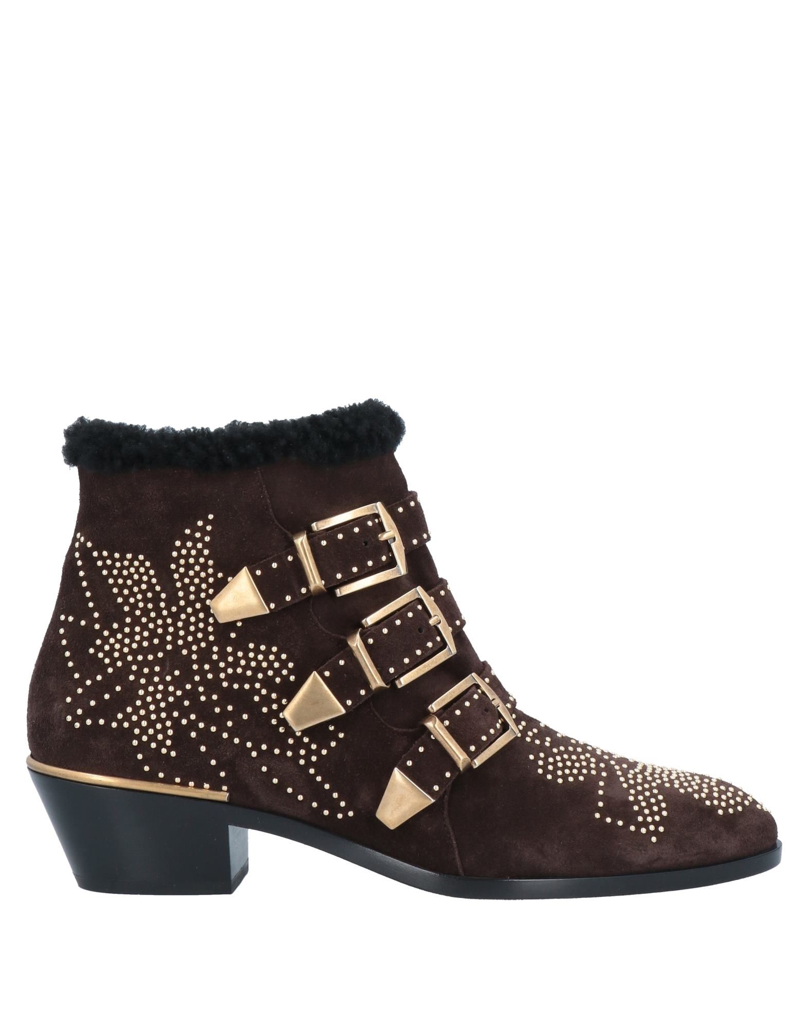 Chloé Ankle Boots In Dark Brown