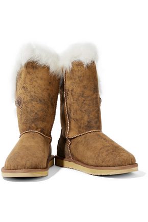Australia Luxe Collective Nordic Angel Burnished Shearling Boots In Camel