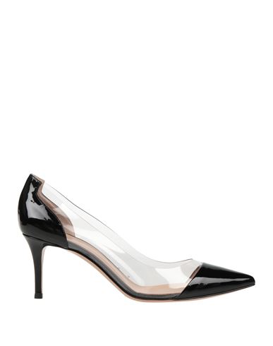 Gianvito Rossi Woman Pumps Black Size 6.5 Soft Leather, Pvc - Polyvinyl Chloride