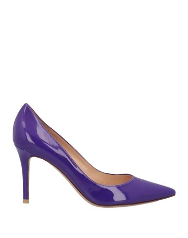 Gianvito Rossi Woman Pumps Purple Size 6.5 Soft Leather