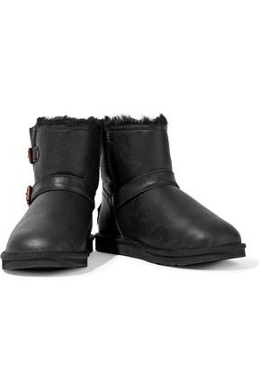 AUSTRALIA LUXE COLLECTIVE MACHINA X BUCKLED SHEARLING ANKLE BOOTS,3074457345620501683