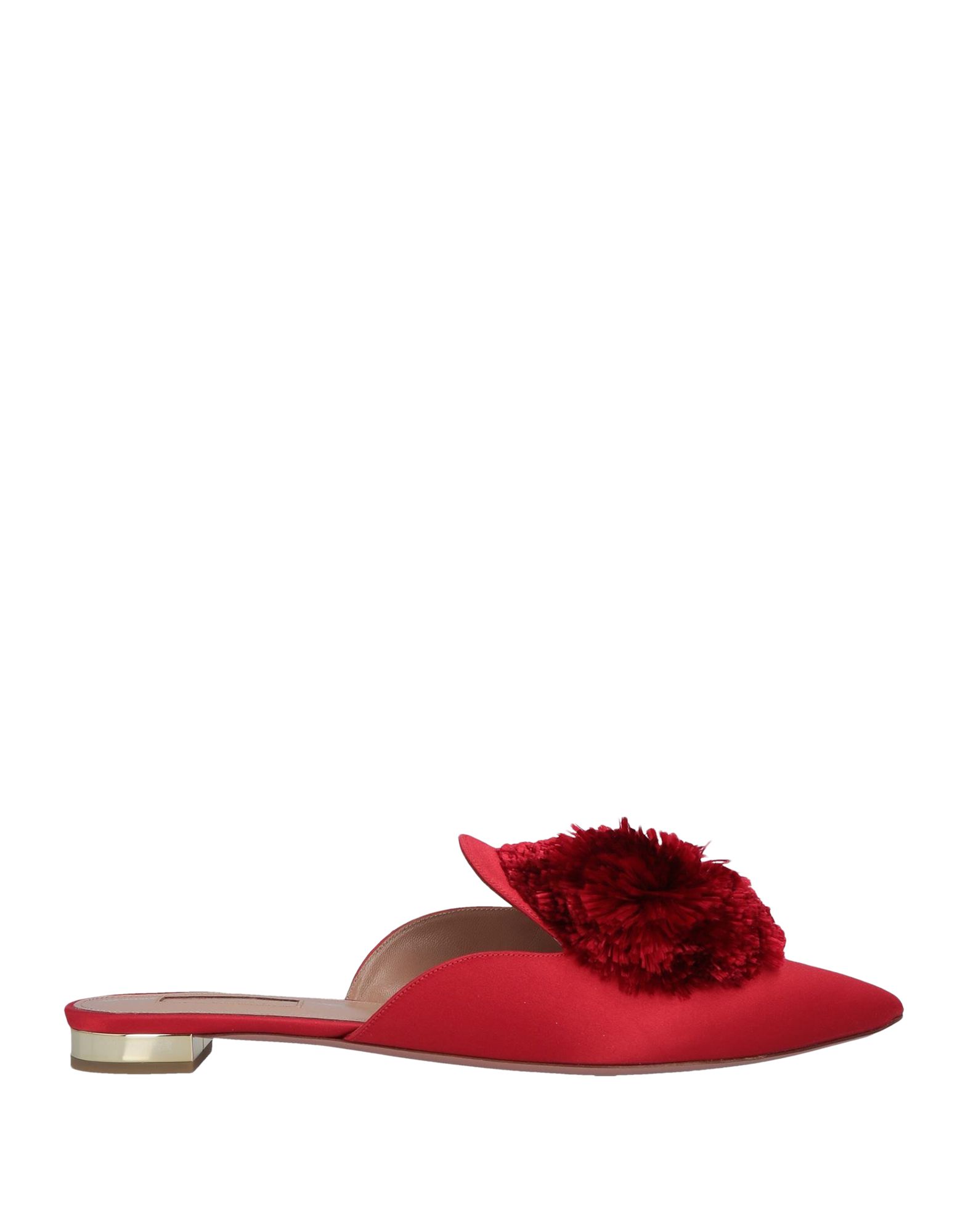 Shop Aquazzura Woman Mules & Clogs Red Size 5 Textile Fibers