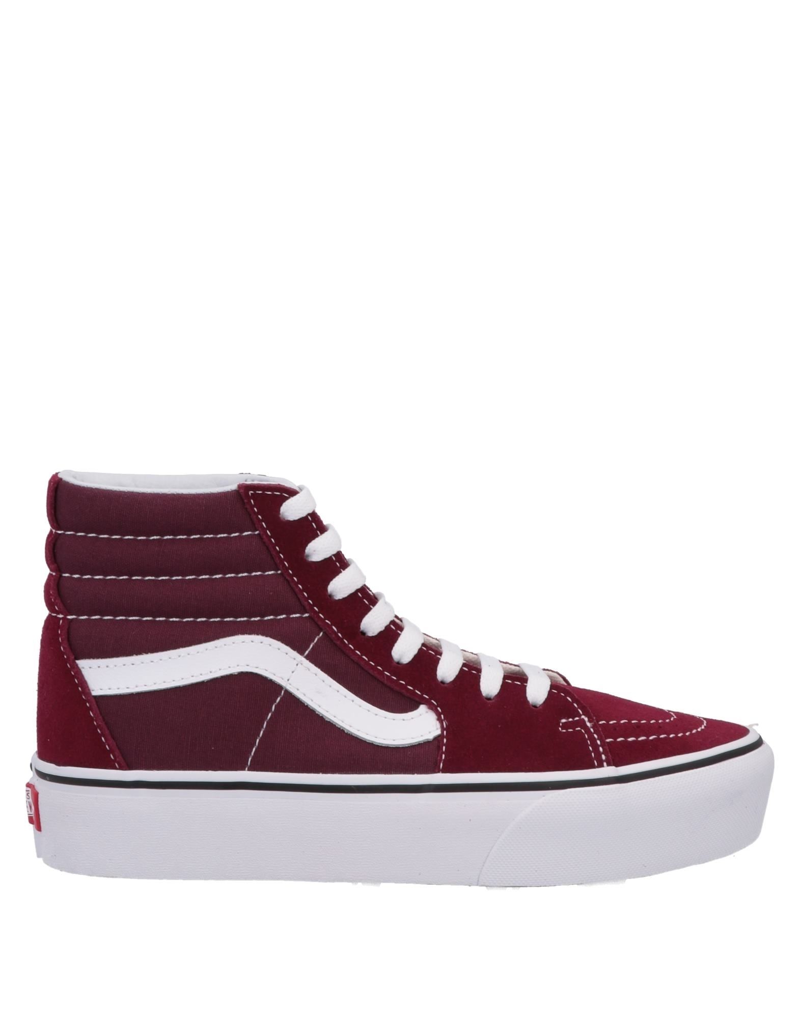 Shop Vans Woman Sneakers Burgundy Size 6 Soft Leather, Textile Fibers In Red