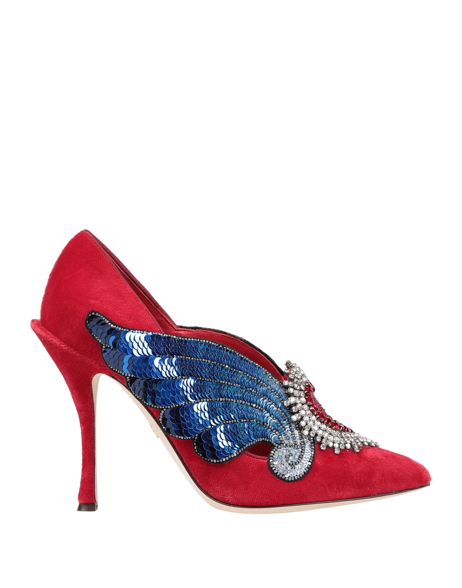 Shop Dolce & Gabbana Woman Pumps Red Size 6.5 Cotton, Viscose