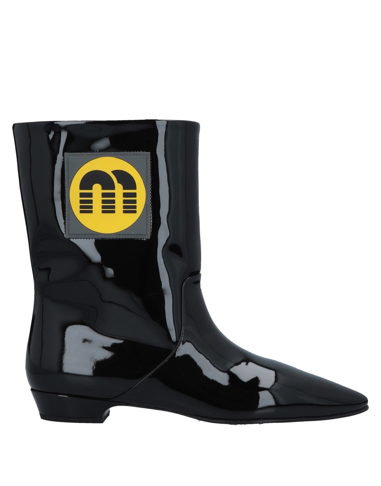 Shop Miu Miu Woman Ankle Boots Black Size 6.5 Soft Leather