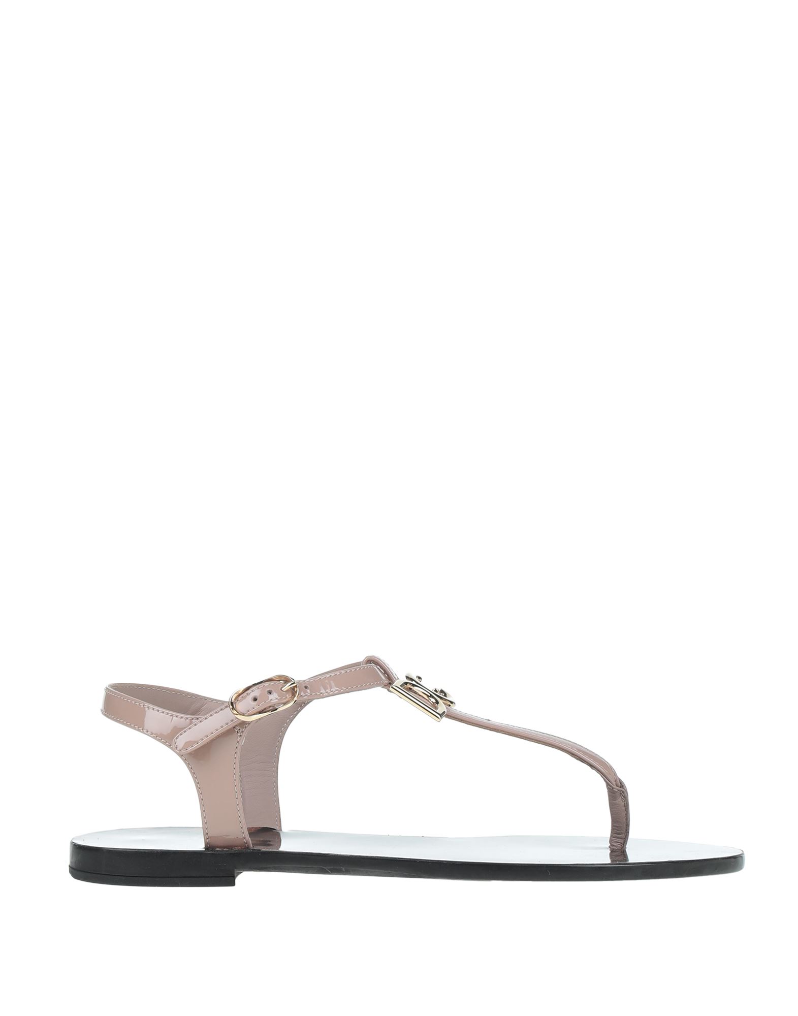Dolce & Gabbana Toe Strap Sandals In Pale Pink
