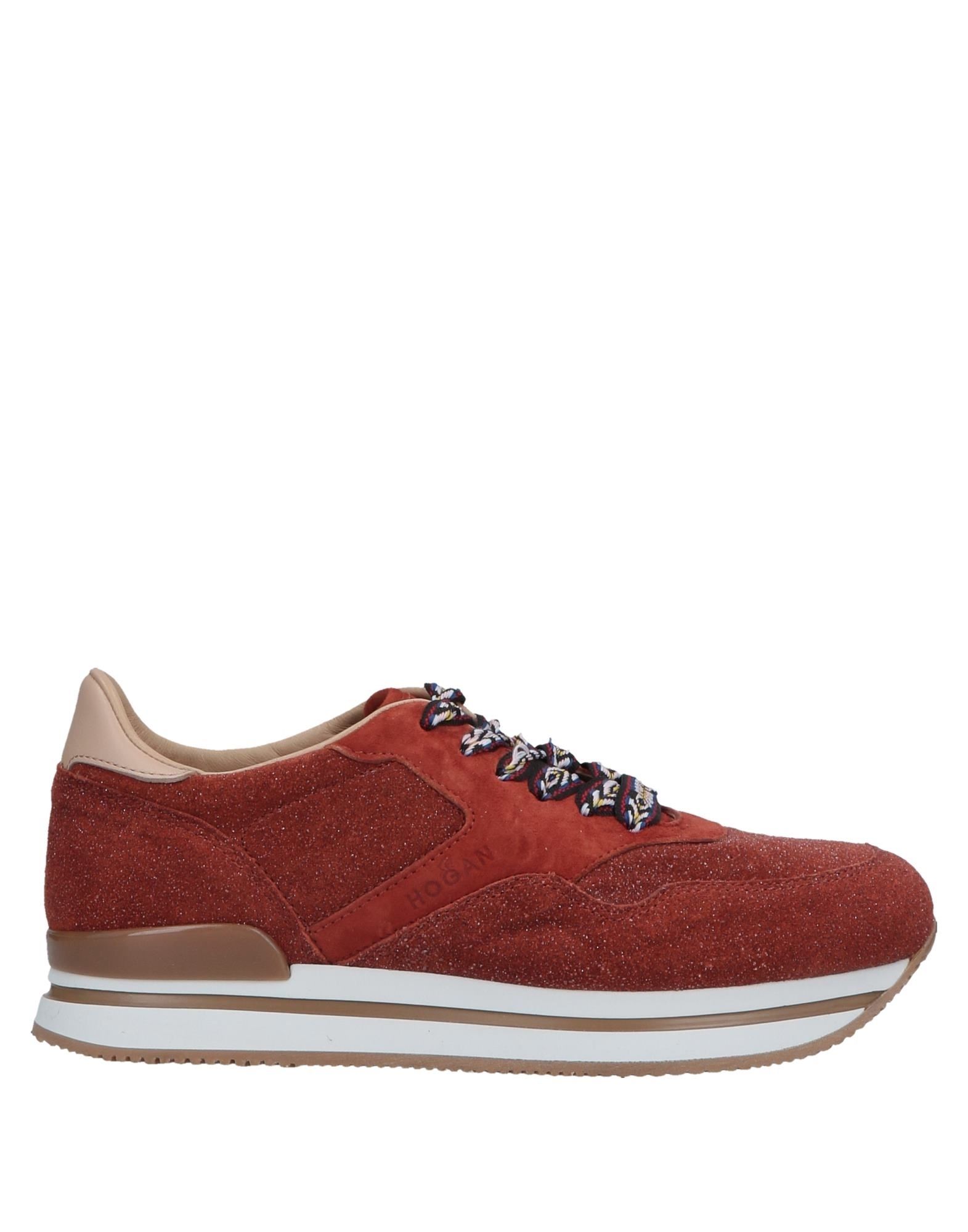 Shop Hogan Woman Sneakers Rust Size 7.5 Soft Leather In Red