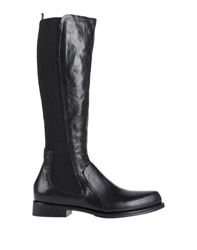 Malloni Woman Knee boots Black Size 6 Soft Leather, Textile fibers