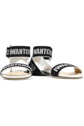 Click to view more detailed imagery on our partner's website Jimmy Choo Breanne Logo-jacquard Sandals In Black