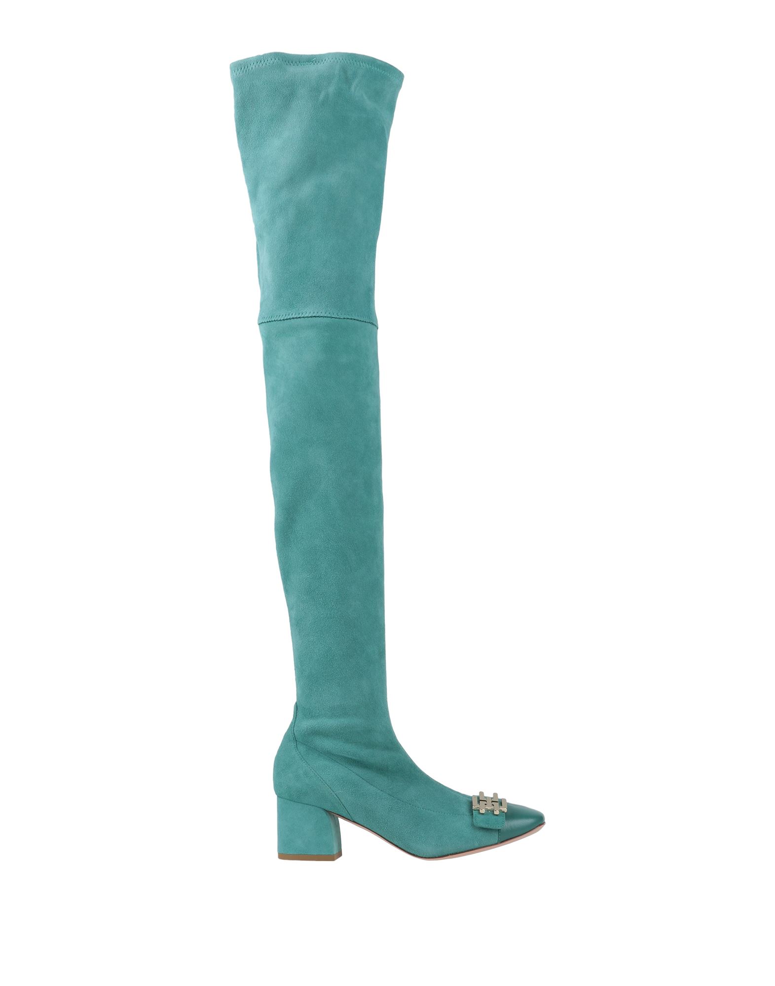Elisabetta Franchi Knee Boots In Deep Jade