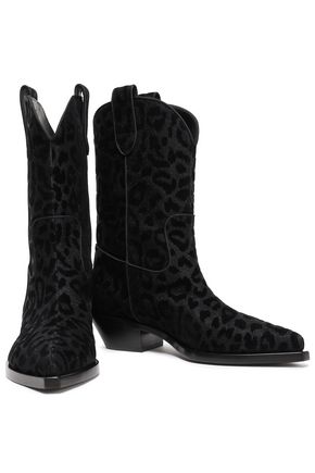 Dolce & Gabbana Flocked Woven Boots In Black