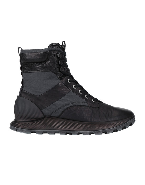 Sold out - STONE ISLAND S0695 GARMENT DYED LEATHER EXOSTRIKE BOOT CON DYNEEMA® Shoe. Man Black