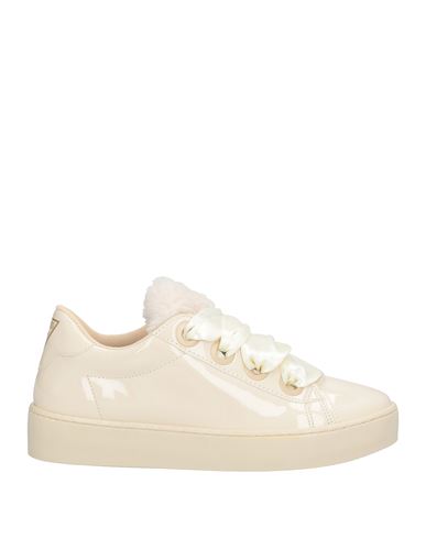 Guess Woman Sneakers Beige Size 6 Textile Fibers