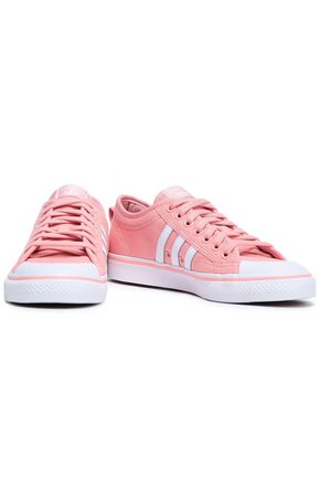 Adidas Originals Nizza Leather-trimmed Canvas Sneakers In Pastel Pink