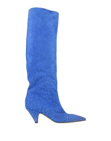 Valentino Garavani Woman Knee Boots Bright Blue Size 11 Soft Leather