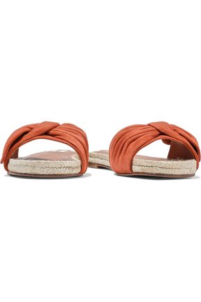 suede espadrille slides