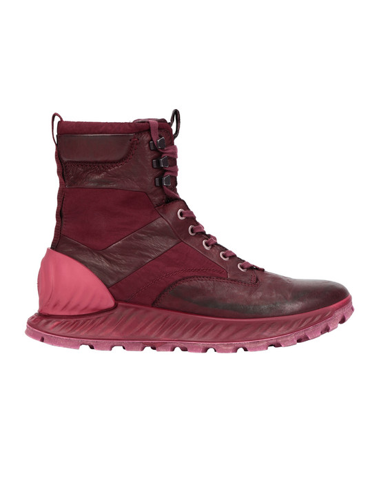 Sold out - STONE ISLAND S0695 GARMENT DYED LEATHER EXOSTRIKE BOOT CON DYNEEMA® Shoe. Man Dark Burgundy